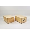 Caja de madera pino 30x20x14 cm. c/bisagras Ref.DRSD130