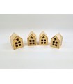 Star wooden house box with windows Ref.PCP1E