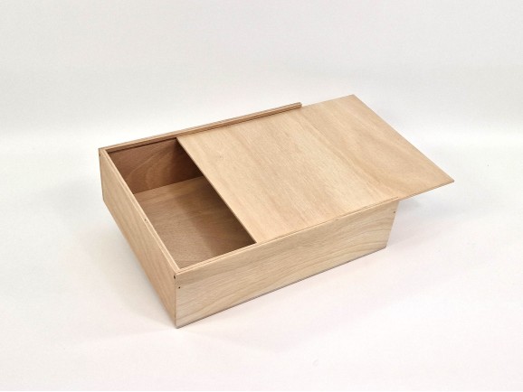 Caja de madera 35x28x10 cm. c/tapa corredera Ref.P1454C8J3