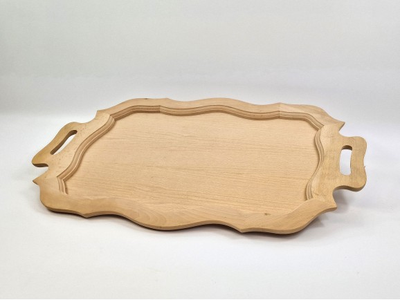 Bandeja de madera grande c/ondas Ref.MO7314