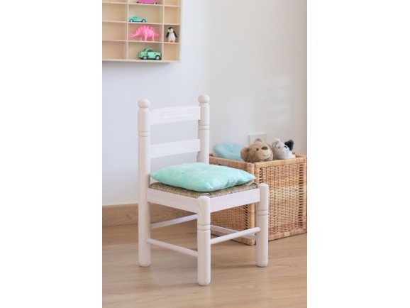 Silla infantil Blanca Sara con asiento de enea Ref.AR13192