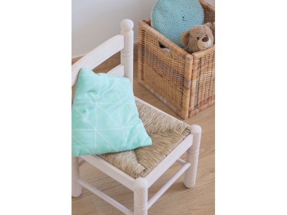 Silla infantil Blanca Sara con asiento de enea Ref.AR13192
