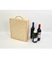 Pine wood box with 3 bottles of cava with sliding lid Ref.DRSW233