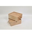 Caja de madera 23x18,5x10 cm. c/tapa corredera y 2 divisiones Ref.PC32G