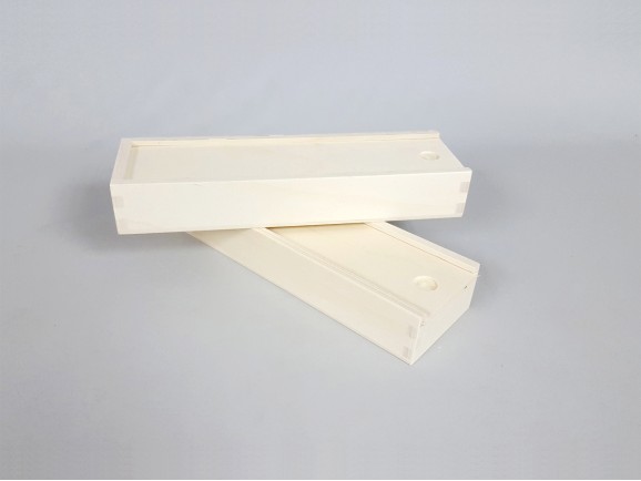 Caja de madera 26x8x4 cm. Machihembrada c/tapa corredera Ref.P1028M