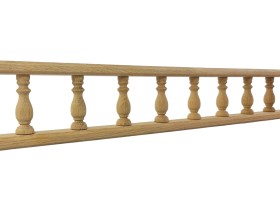 Wooden shelving railing, assembled, 120 cm. Ref.301