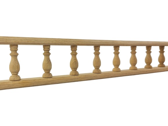 Wooden shelving railing, assembled, 120 cm. Ref.301