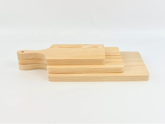 Tabla de madera de cortar c/mango 3 medidas Ref.AR01374