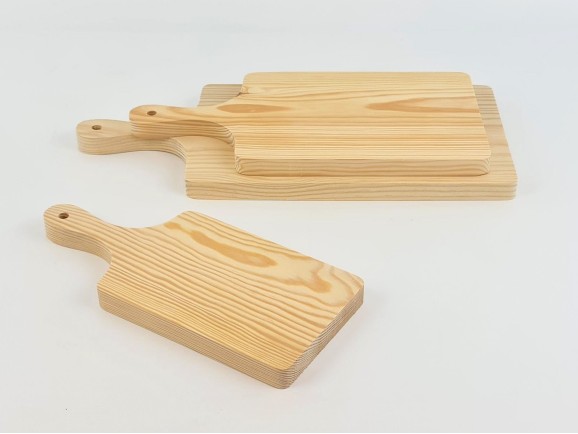 Tabla de madera de cortar c/mango 3 medidas Ref.AR01374