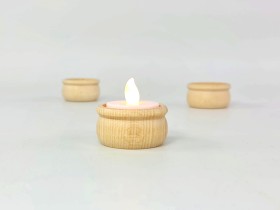 Individual wooden candle holder Ref.OP515392