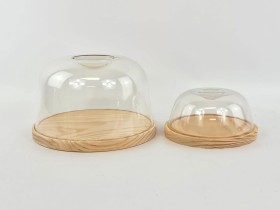 Round wooden base cheese tray 2 measures