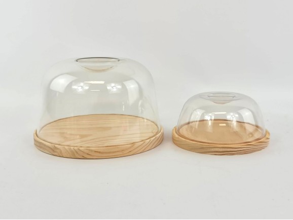 Round wooden base cheese tray 2 measures Ref.AT40378