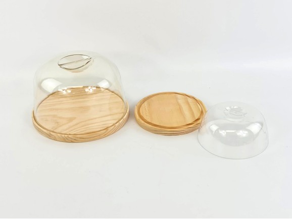 Round wooden base cheese tray 2 measures Ref.AT40378
