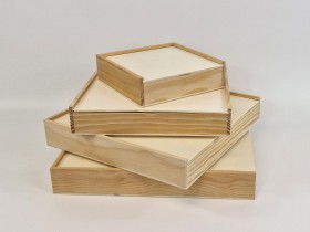 Caja de madera Pino para Álbum c/tapa Madera varias medidas Ref.