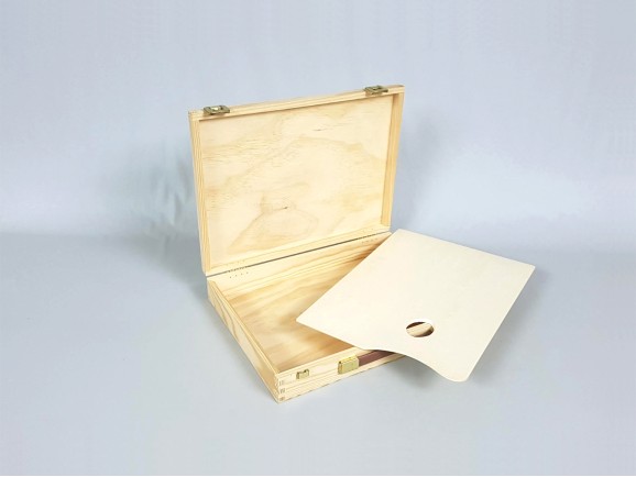 Caja maletín pintura de madera 37x27x6 cm. Ref.P1922