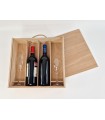 Wooden box for 2 bottles + 2 glasses with sliding lid Ref.PC4G2