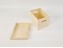 Caja de madera rayada 21,5x15,5x14,5 cm. c/asas y tapa Ref.AW24931