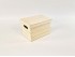 Caja de madera rayada 21,5x15,5x14,5 cm. c/asas y tapa Ref.AW24931