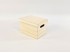 Caja de madera rayada 21,5x15,5x14,5 cm. c/asas y tapa Ref.AW24931