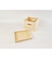 Square wooden box 20x20x16 cm. with handles and lid Ref.AW24911