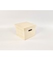 Caja de madera Cuadrada 20x20x16 cm. c/asas y tapa Ref.AW24911