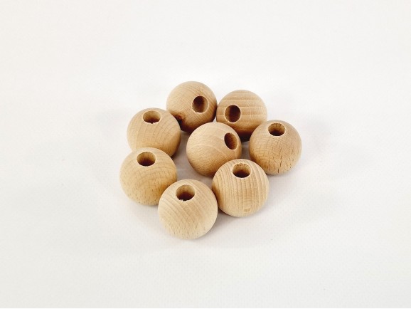 Wooden balls Ø30 mm.c/T.10 mm. Ref.30T10