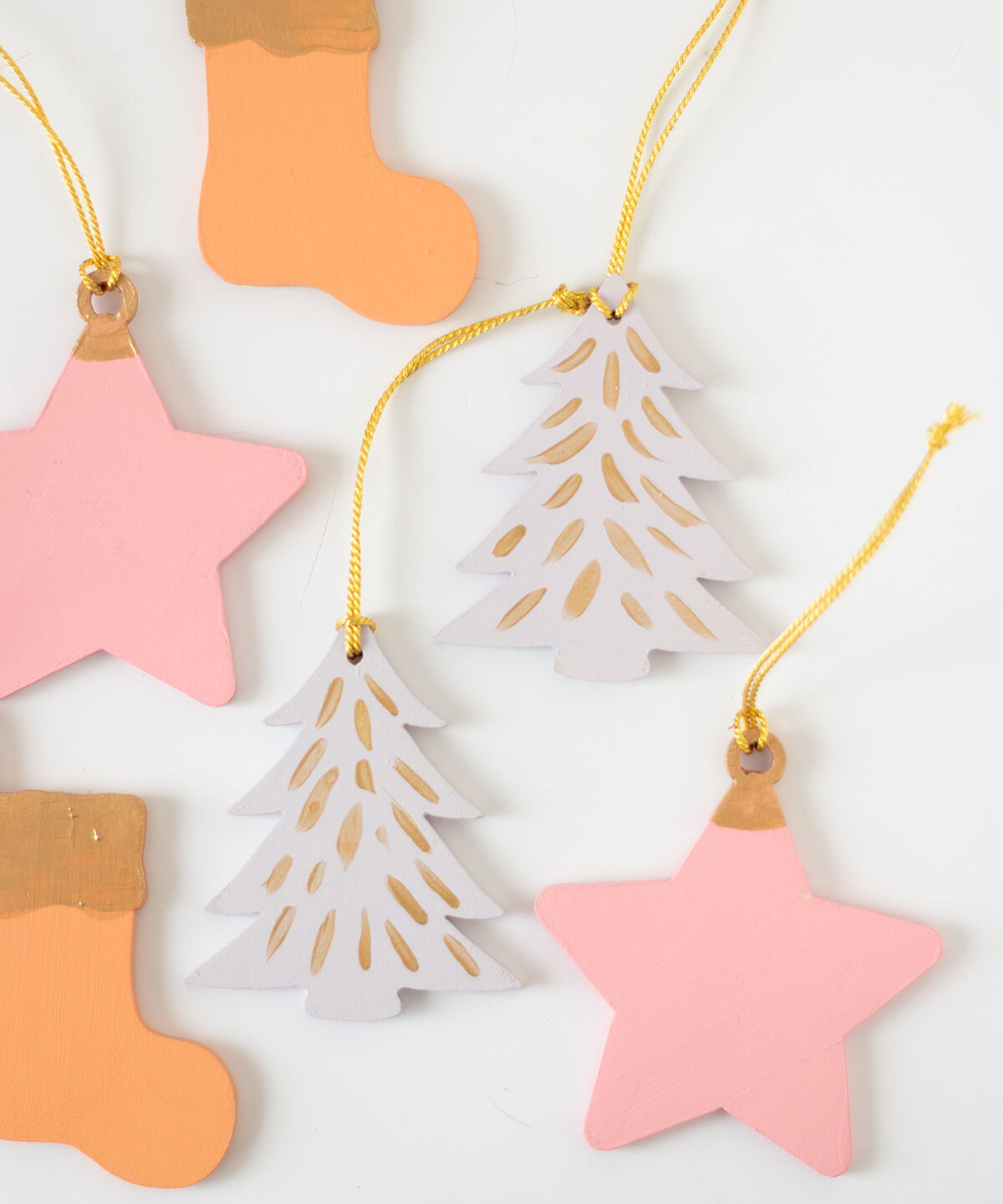 DIY adornos de Navidad en tonos pastel