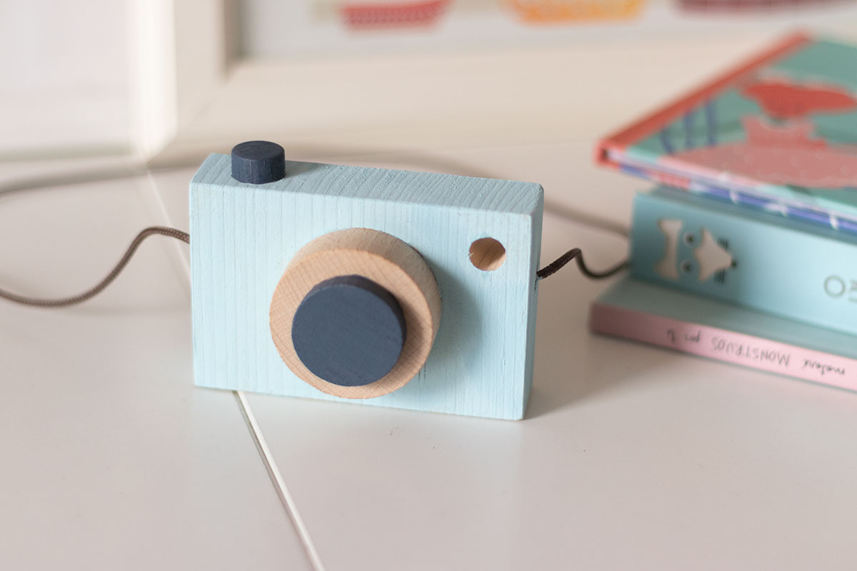 DIY cámara de fotos de madera para niños