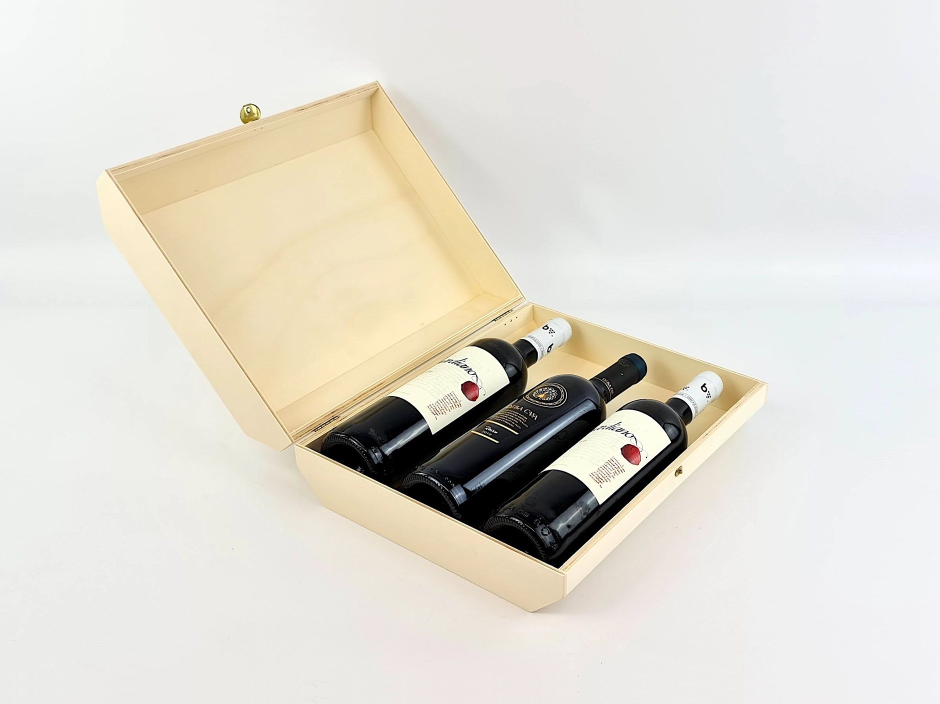 Octagonal box for 3 bottles of wine Ref.P1253CO