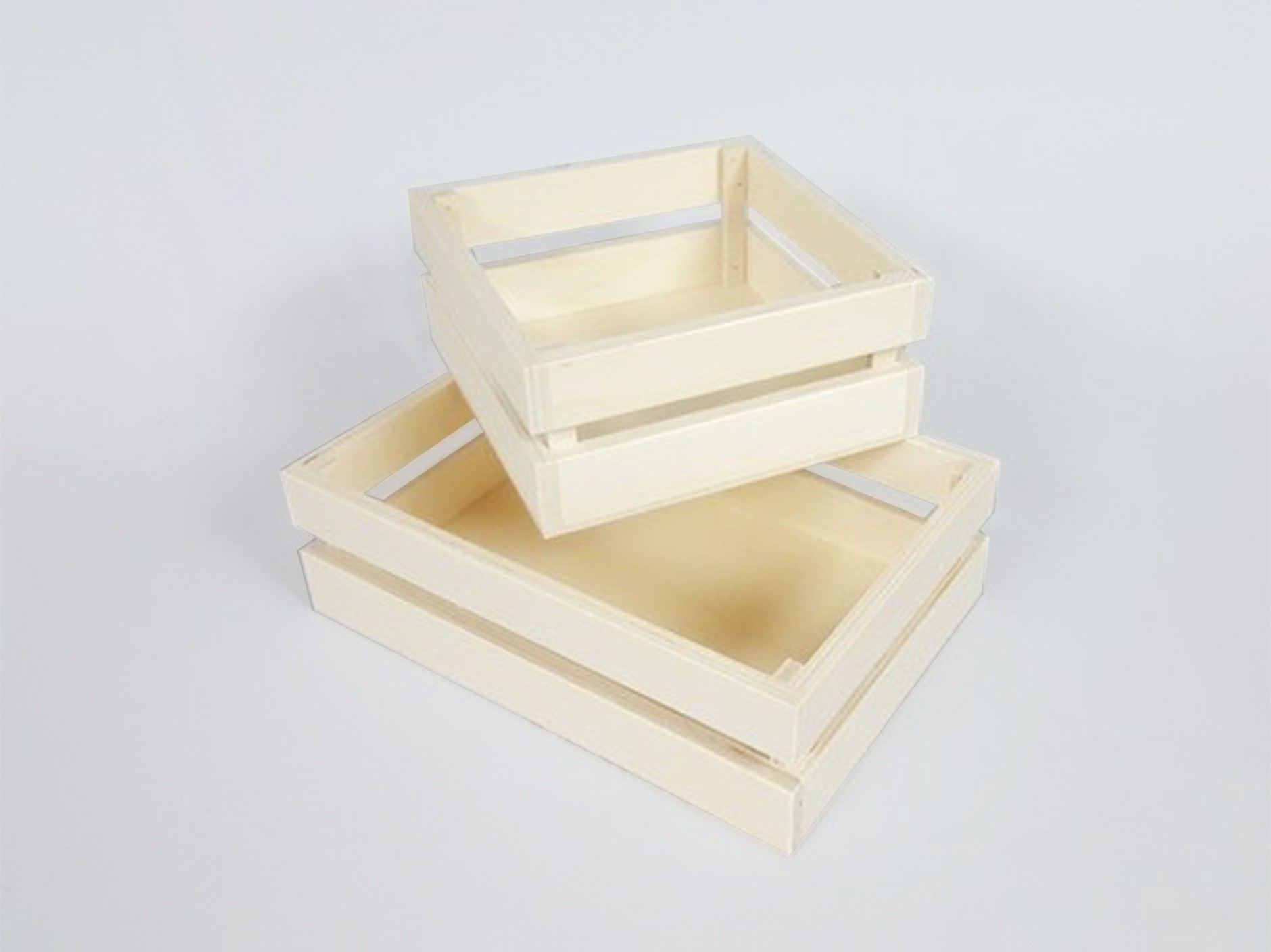 Caja Cesta de madera pequeña 2 medidas Ref.P50C14